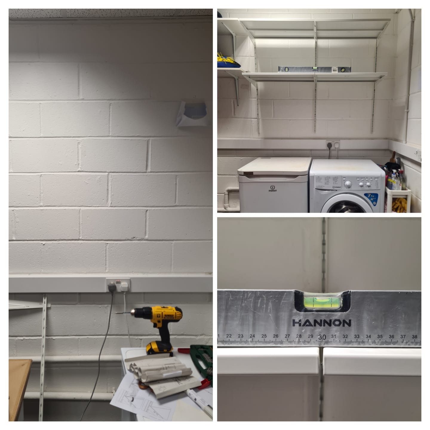 Shelving installation in storage area